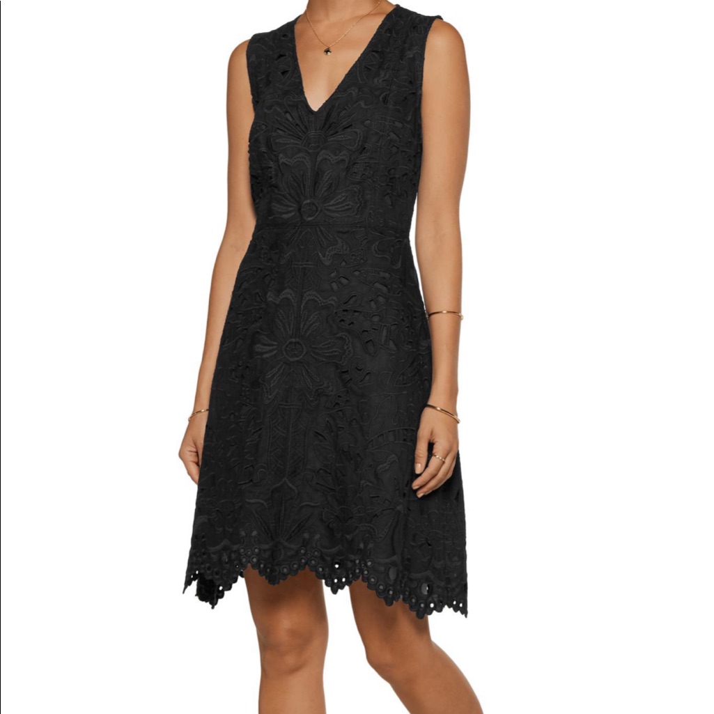 Theory "Jemoine" Embroidered Linen Dress